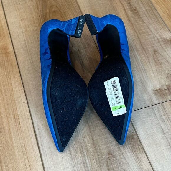 NWT Gianni Bini Blue Satin Embossed Floral Heels-Stiletto Closed Toe Size 8 1/2 - Picture 8 of 15